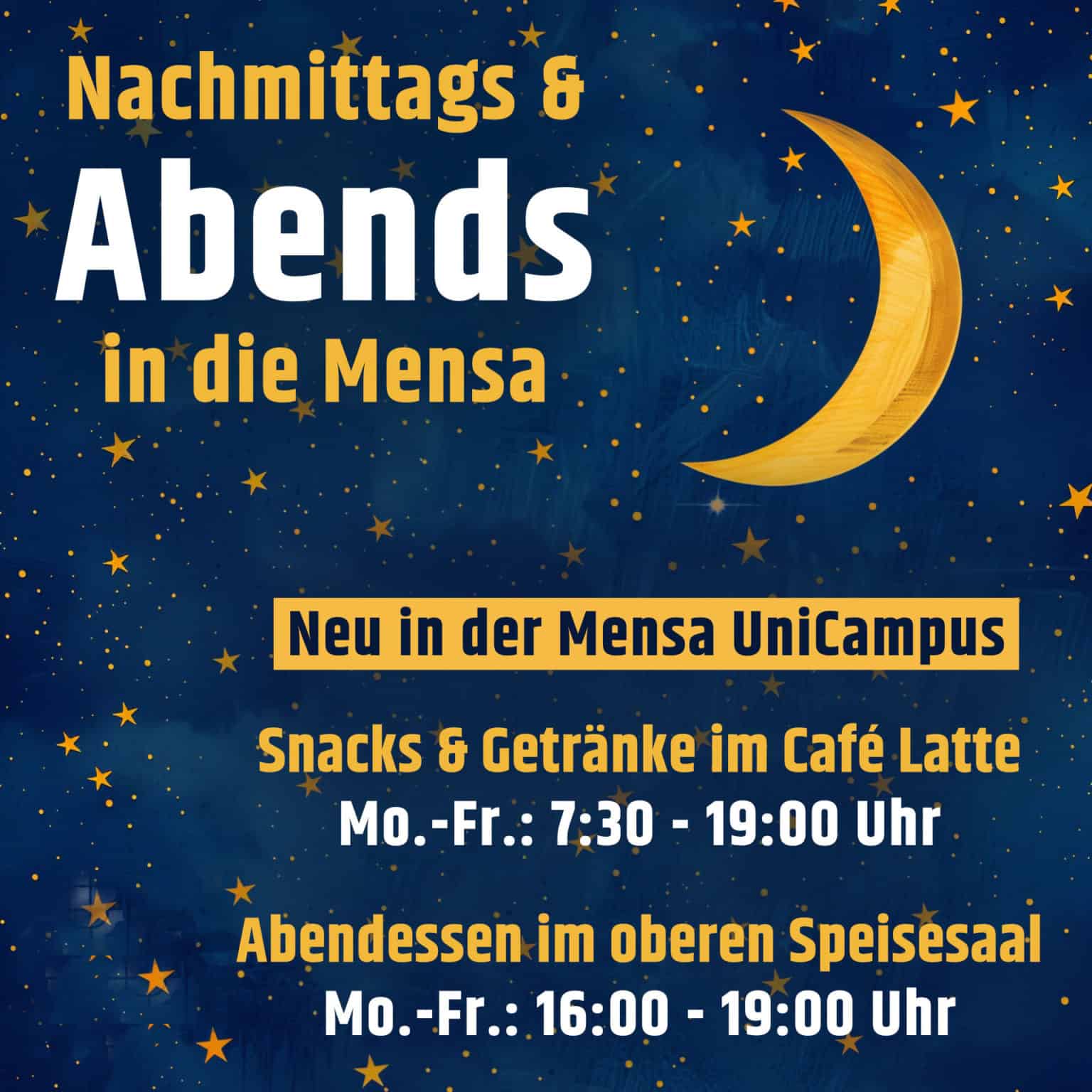 Mond und Sterne am Nachthimmel