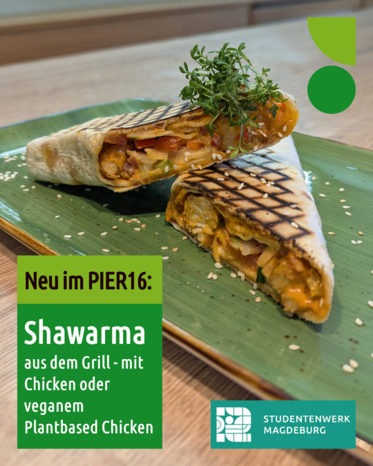 Neu im Pier 16 auf dem UniCampus: Shawarma & One Pot of the Day
