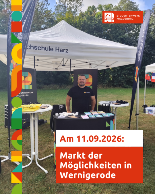 Wir sind beim Markt der Möglichkeiten in Wernigerode am 11. September 2026!