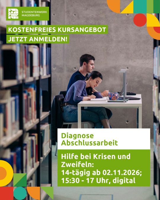 Hilfe bei Krisen und Zweifeln: Jetzt noch für unseren kostenlosen Kurs „Diagnose Abschlussarbeit“ anmelden!